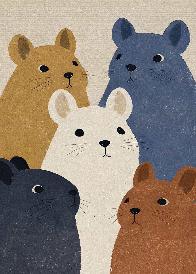 Group of Cute Hamsters