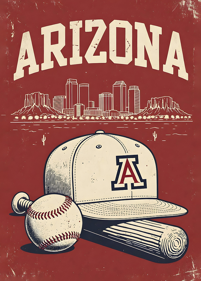 Arizona Baseball Vintage Poster