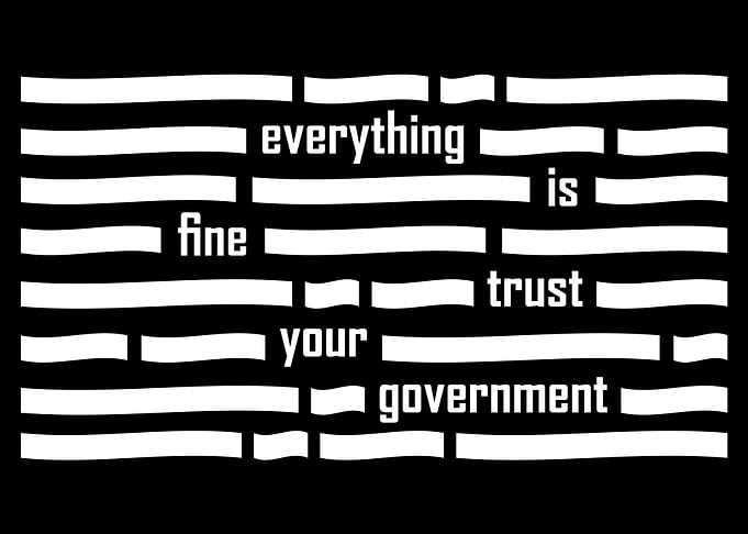 Everything is Fine Trust Your Government Text Art