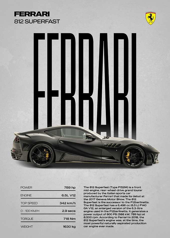 Ferrari 812 Superfast Poster