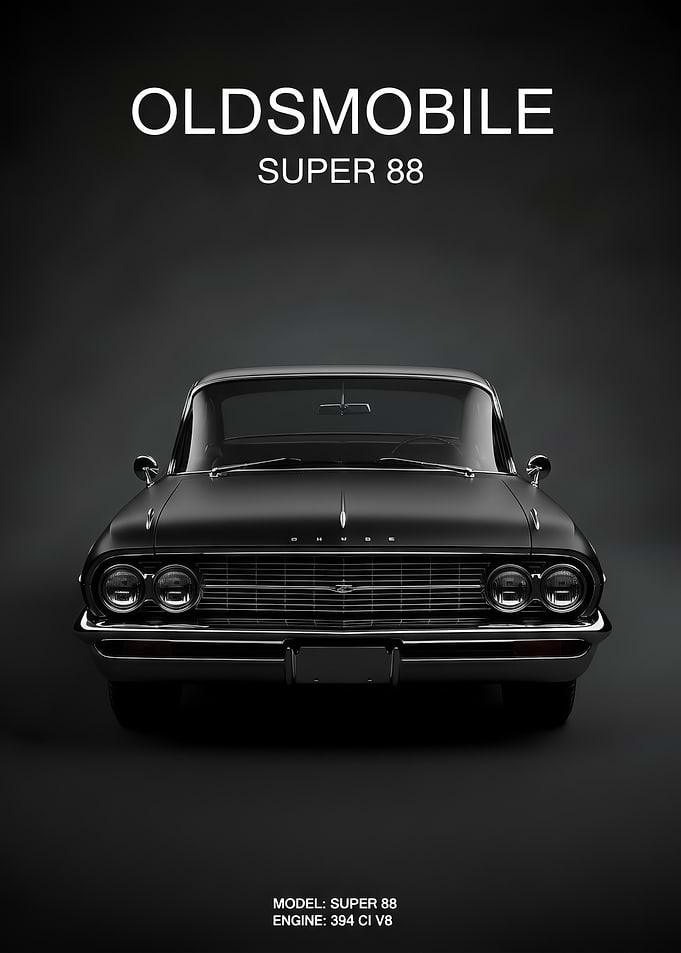 black Oldsmobile Super 88 Poster