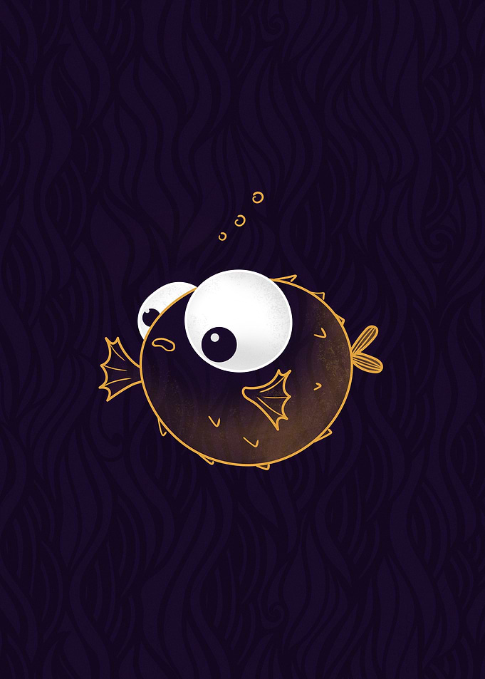 Cute Pufferfish with Big Eyes