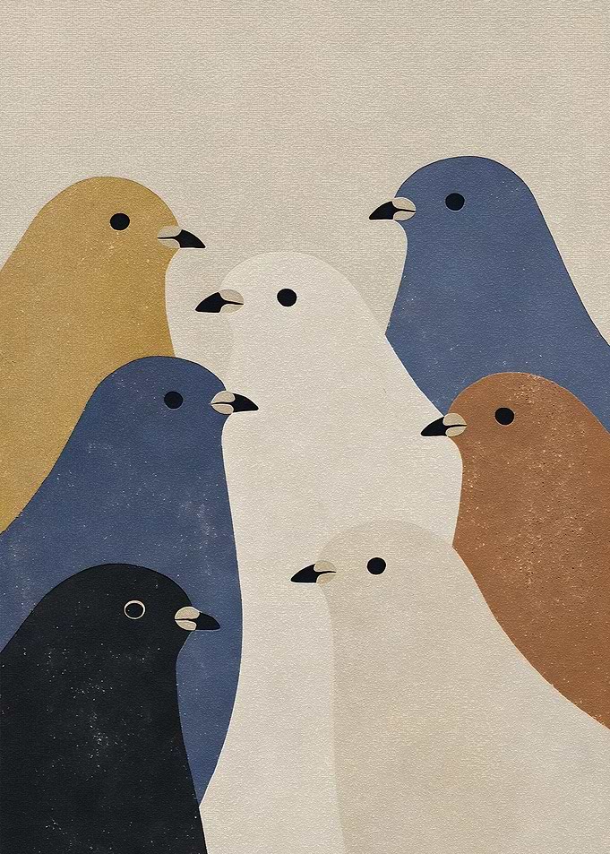 Group of Stylized dove