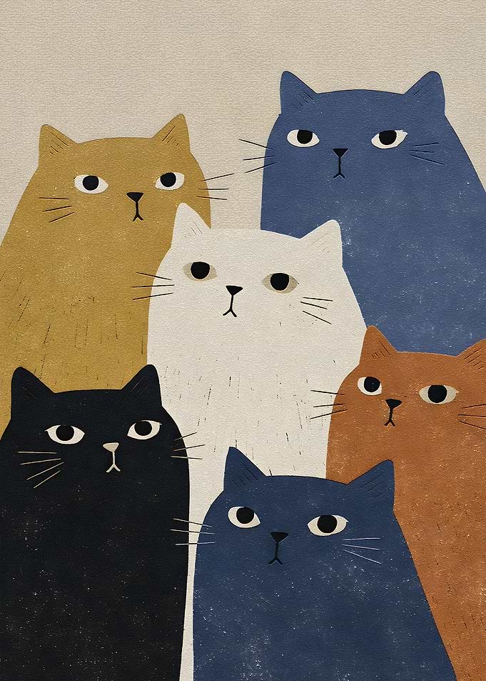 Family Portrait Cats