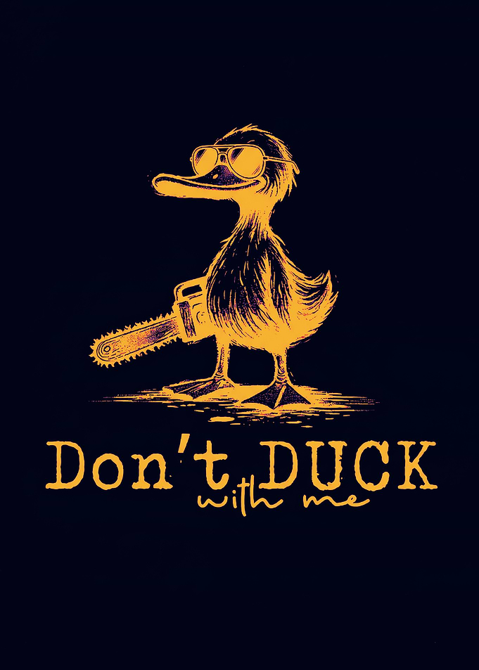 Duck with Chainsaw and Sunglasses funny don't duck with me