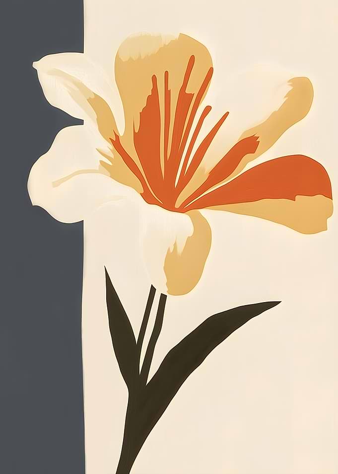 Stylized Lily Flower Painting