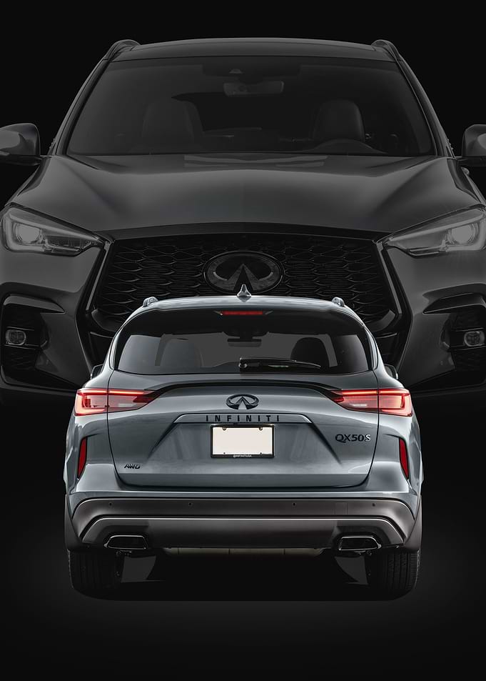 Infiniti QX50S Rear and Front View