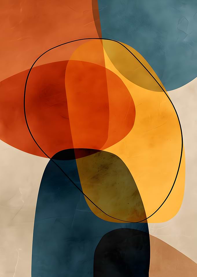 Abstract Geometric Shapes with Textured Background