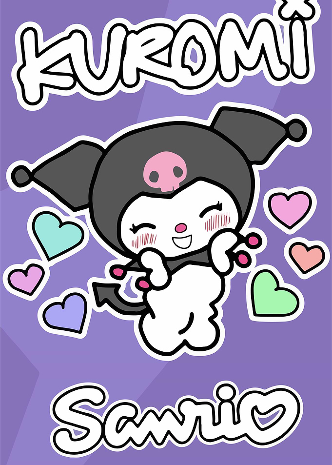 Kuromi and Sanrio hearts