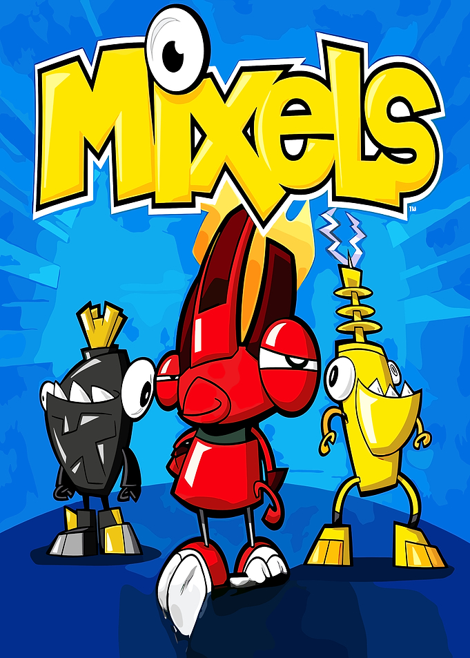 Mixels Characters on Blue Background