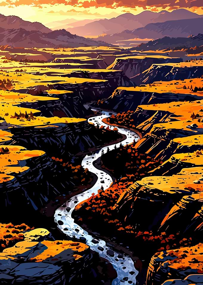 Canyon River at Sunset