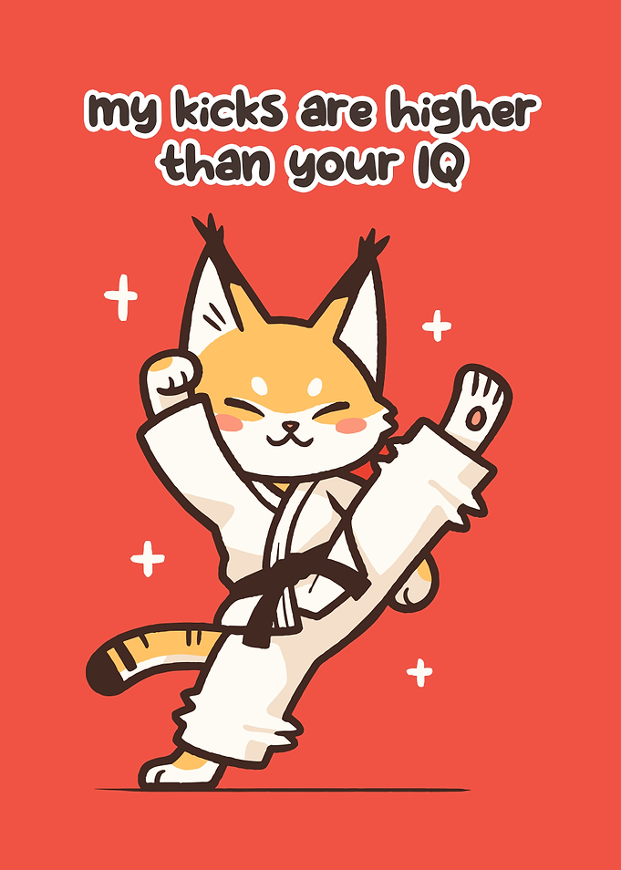 Cute Cat Doing a High Kick