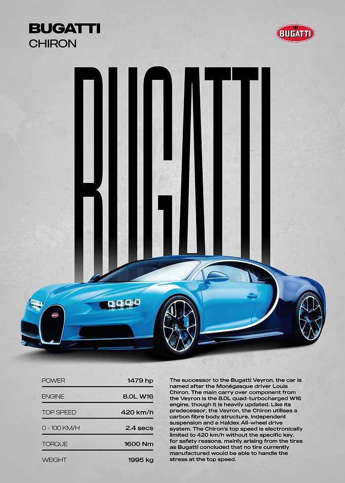 Bugatti Chiron Poster