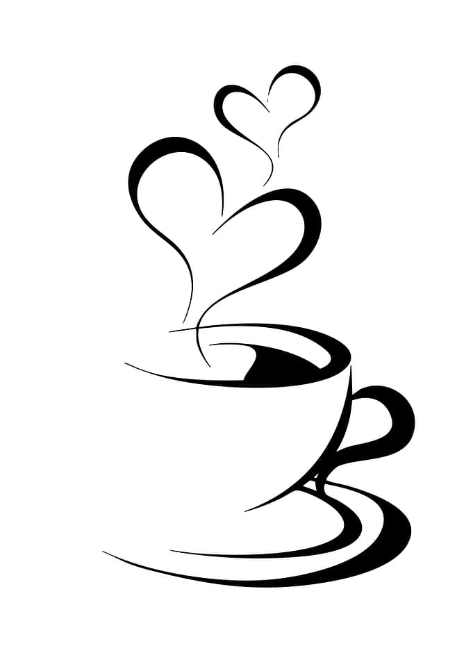 Coffee Cup with Heart Steam