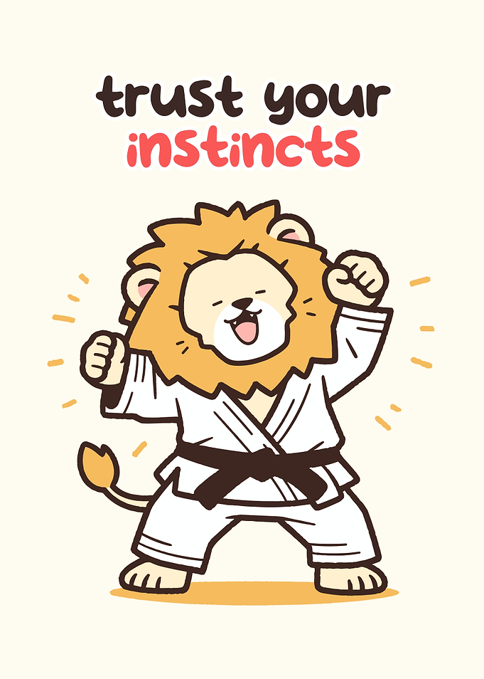 Karate Lion with Inspirational Text