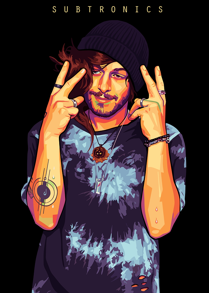 Subtronics Portrait with Peace Signs