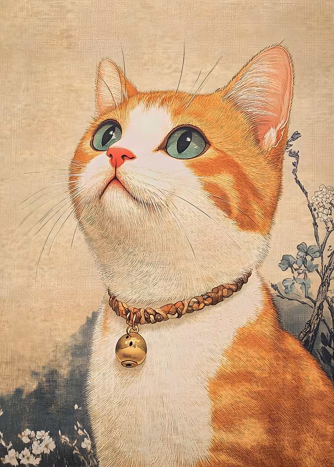 Orange Tabby Cat with Bell Collar