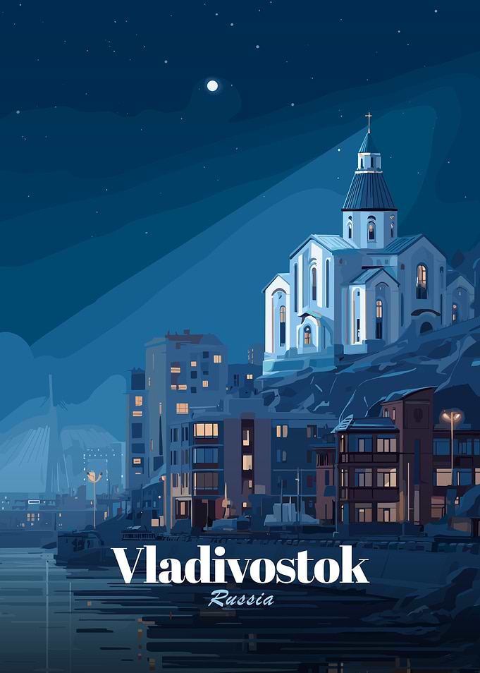Vladivostok Cityscape at Night