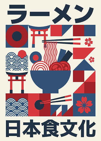 Modern Japanese Ramen and Culture Art