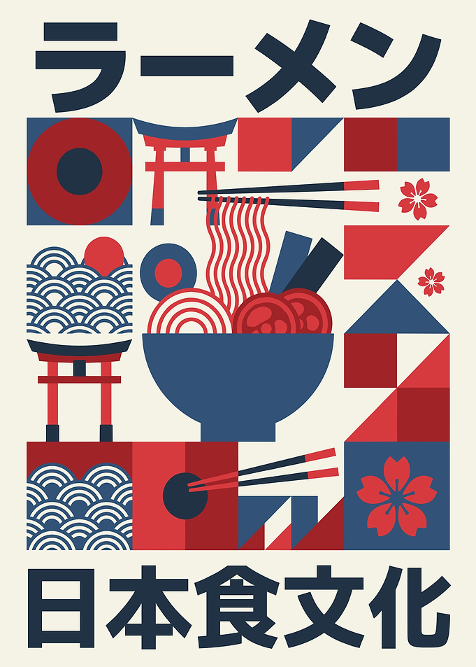 Modern Japanese Ramen and Culture Art
