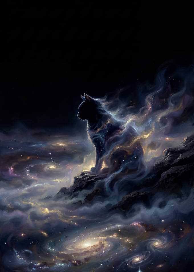 Cosmic Cat Silhouette