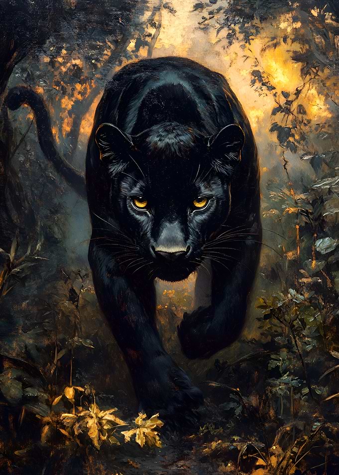 Black Panther in a Forest