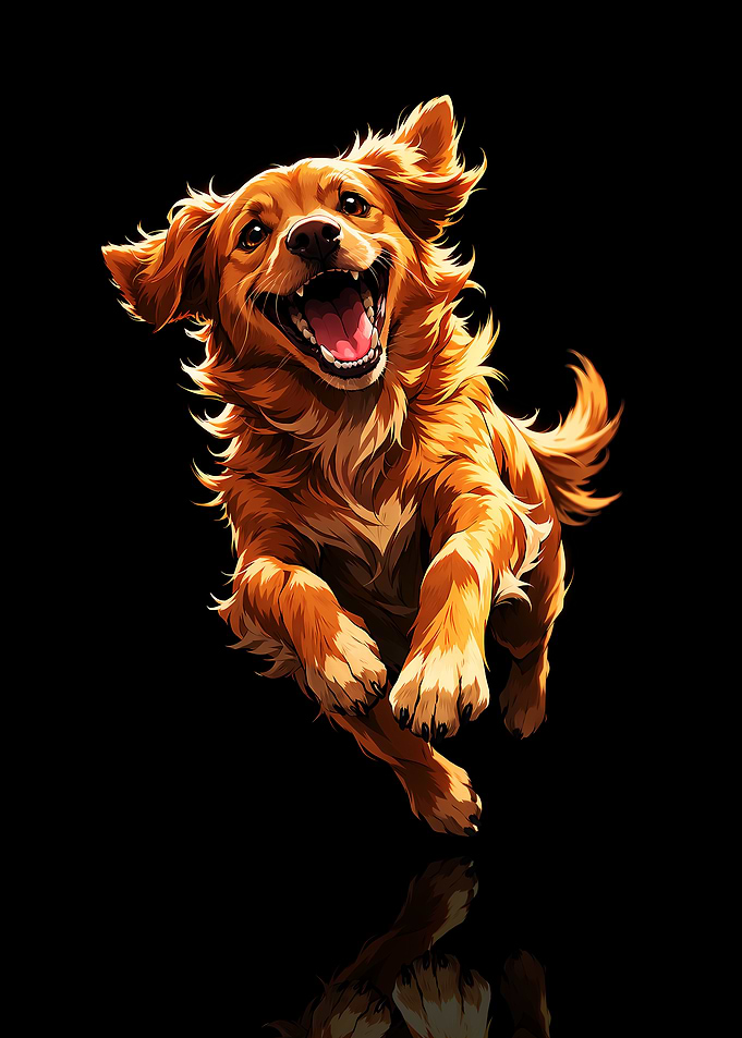 Joyful Golden Retriever Running