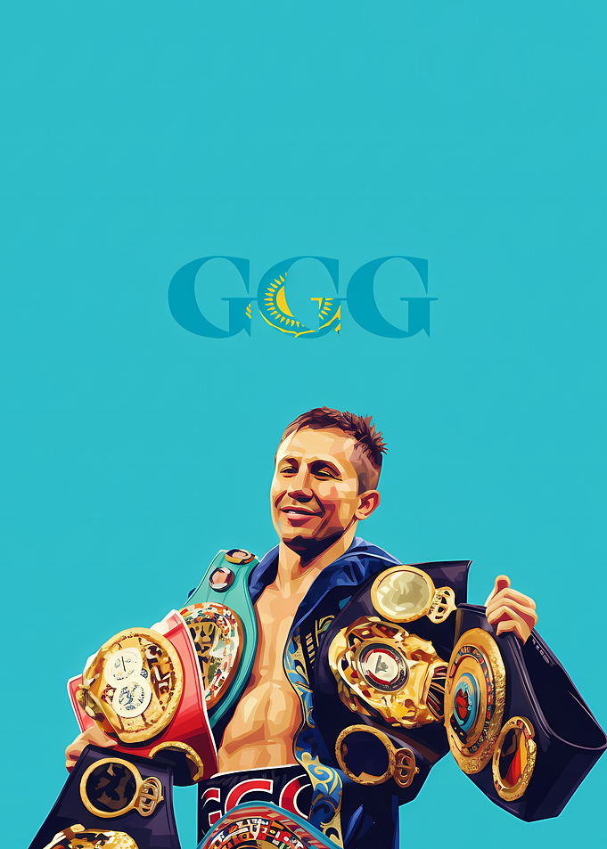 Gennady Golovkin with Championship Belts