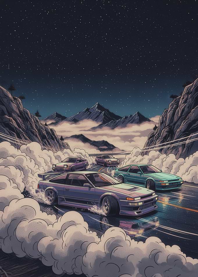 Night Drifting Mountain Road