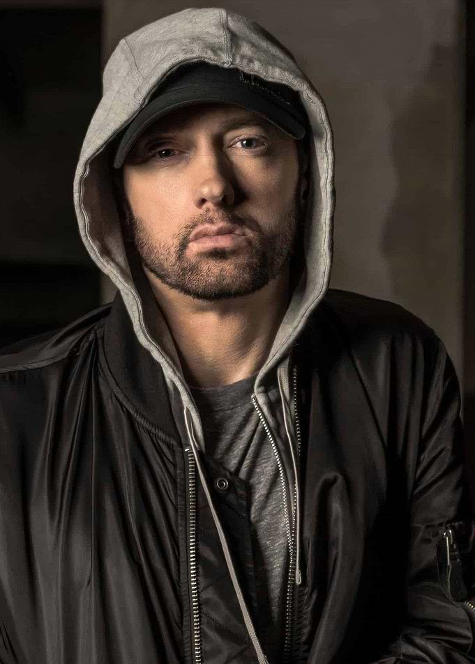 Eminem in a Hoodie and Bomber Jacket