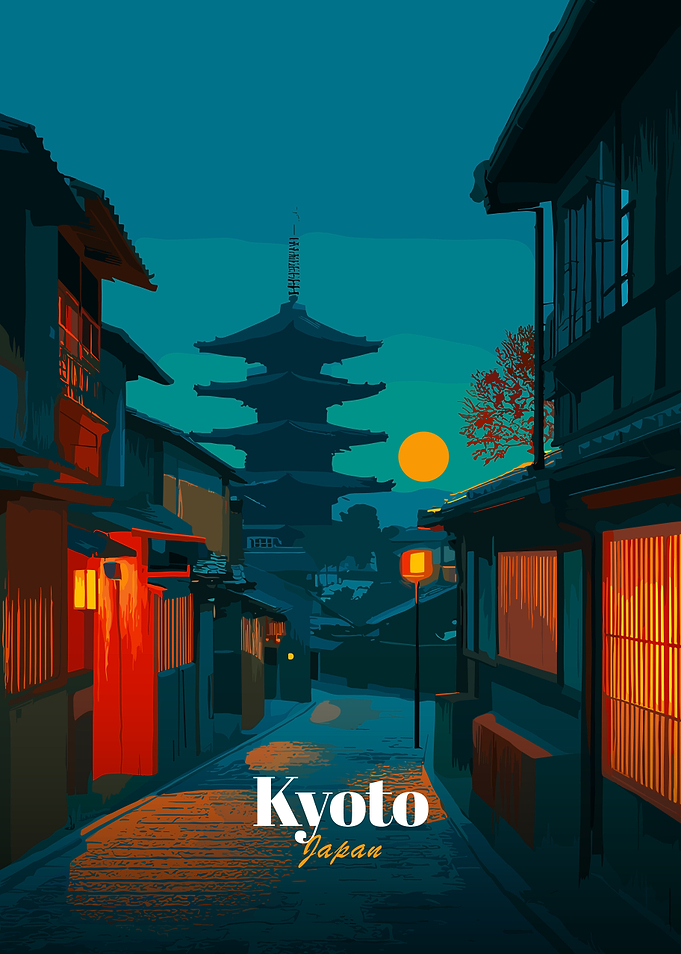 Kyoto Japan Pagoda at Dusk