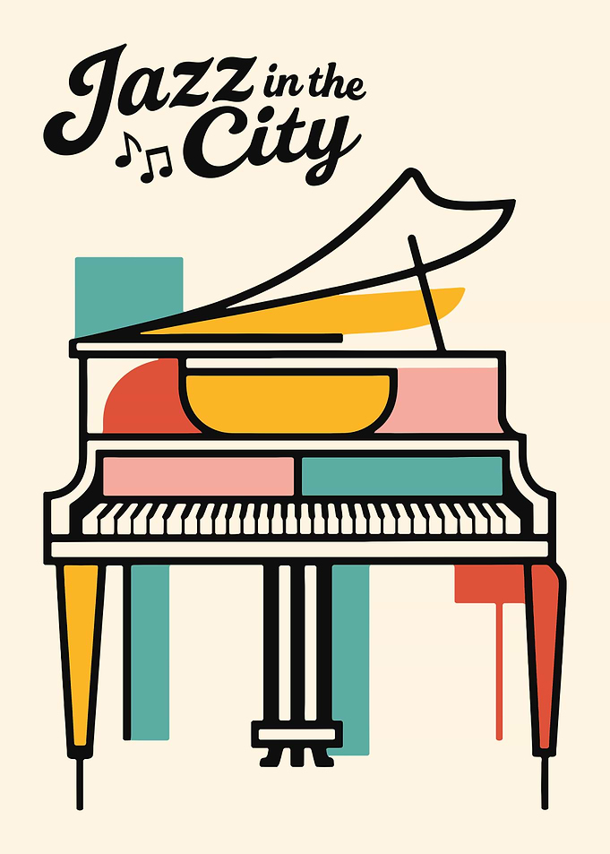 Jazz in the City Piano Poster
