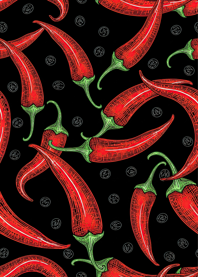 Red Chili Pepper Pattern