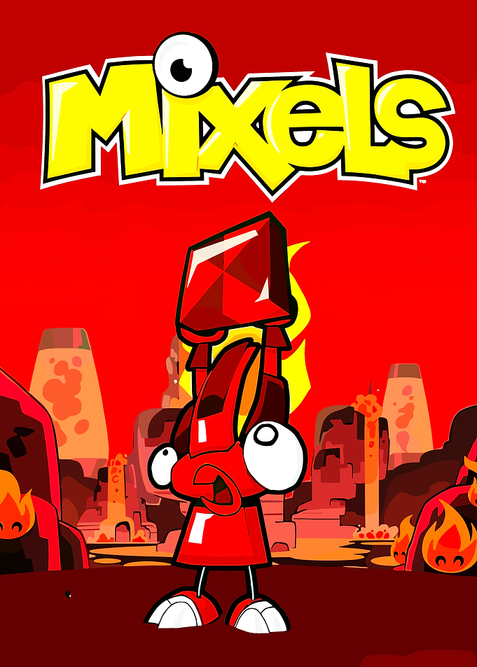 Mixels Character in Fiery Landscape