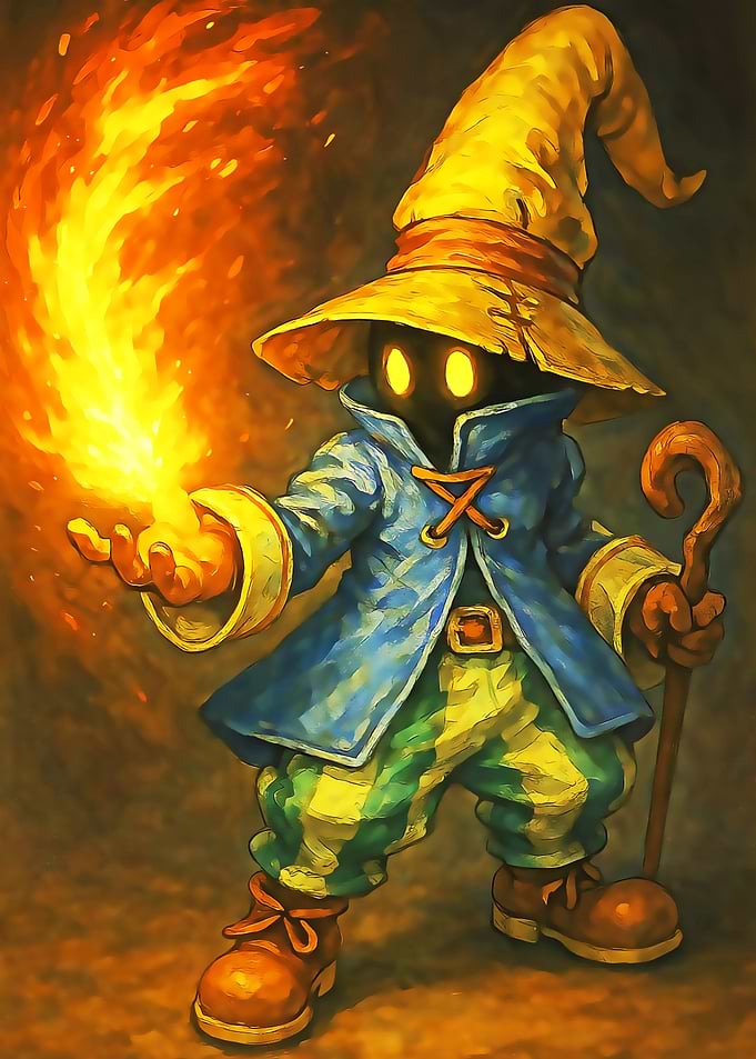Vivi casting a fire spell
