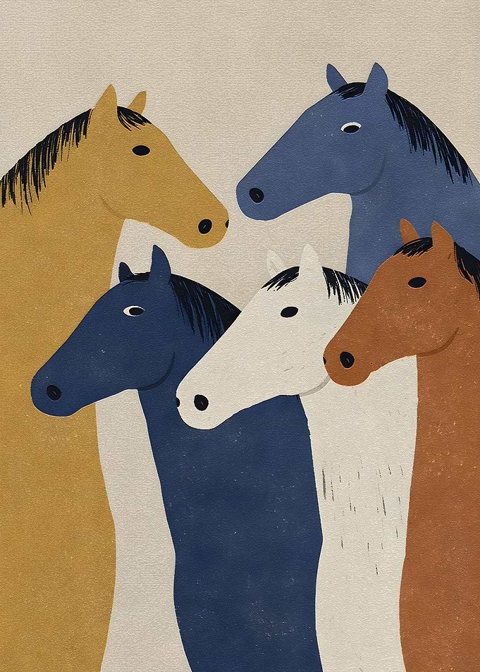 Group of Stylized Horses