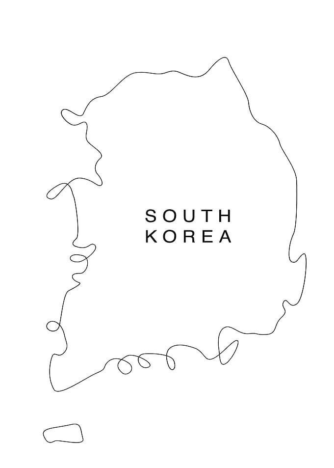 South Korea Map Outline