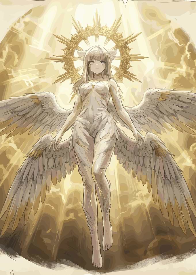 Angelic Being with Wings and Halo
