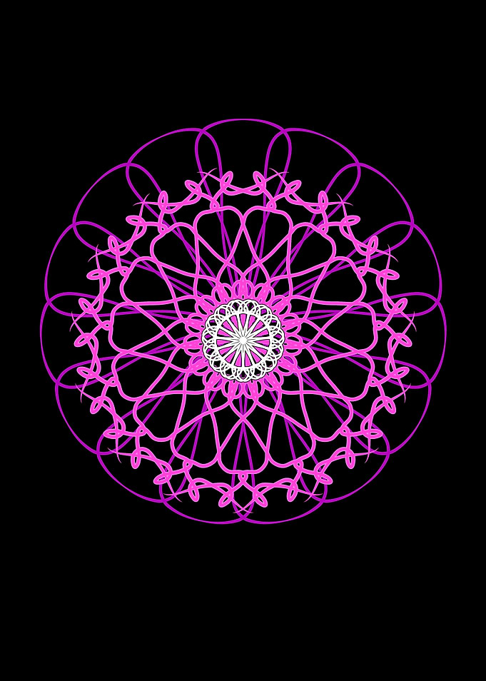 Pink and White Mandala Design