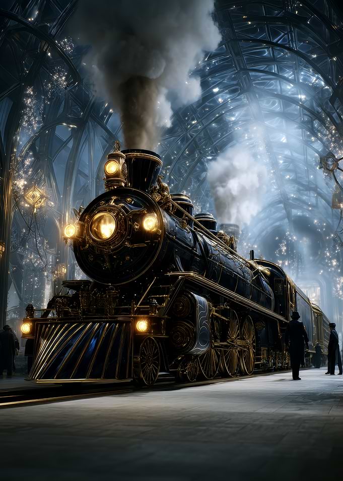 Steampunk Train in Grand Station