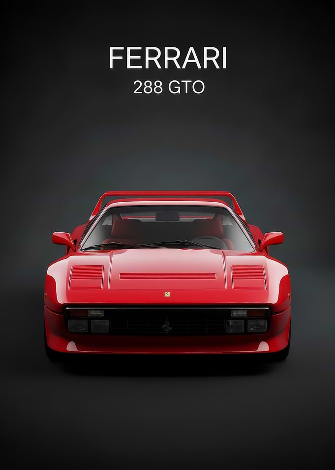 red old Ferrari 288 GTO Front View