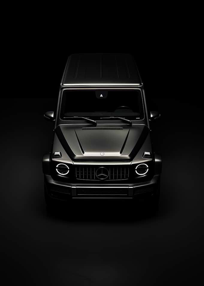 Dark Mercedes G Wagon Front View