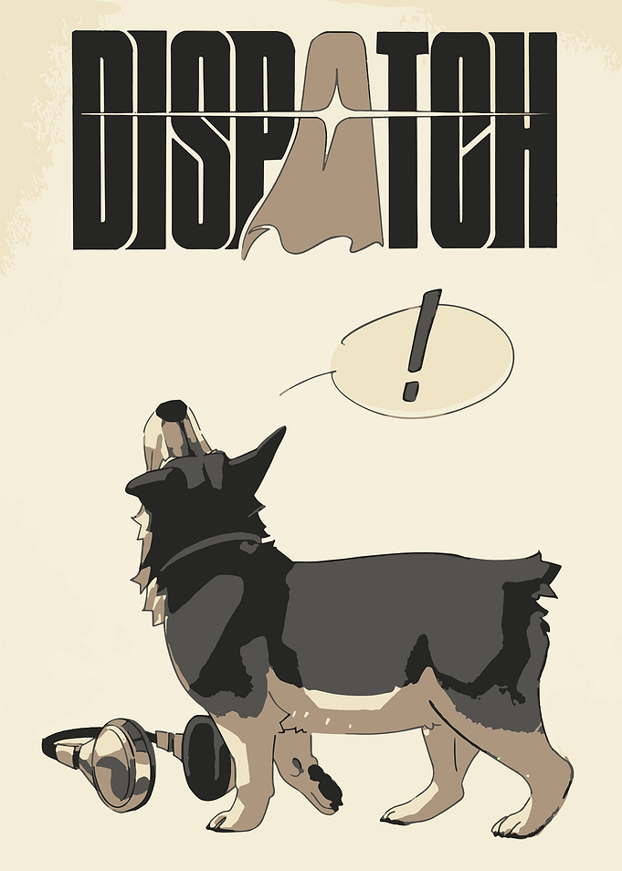 Dispatch Dog Howling with Headphones