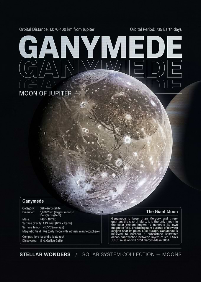 Ganymede Moon of Jupiter Poster