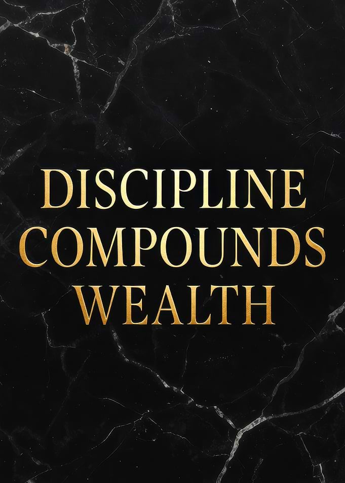 Discipline Compounds Wealth Text Art