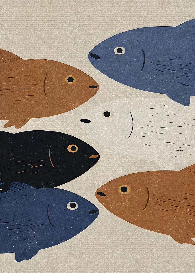 School of Fish Illustration