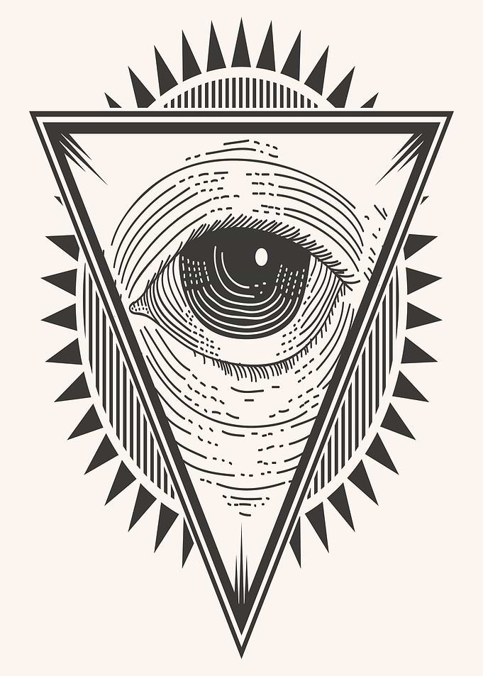 All-Seeing Eye Triangle Symbol
