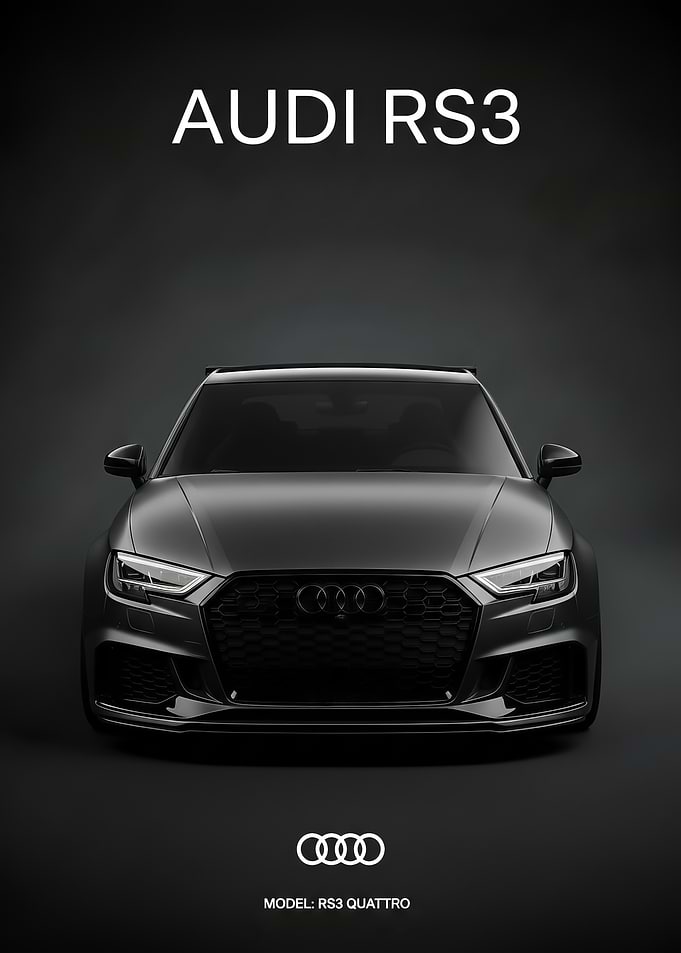 dark Audi RS3 Quattro Front View