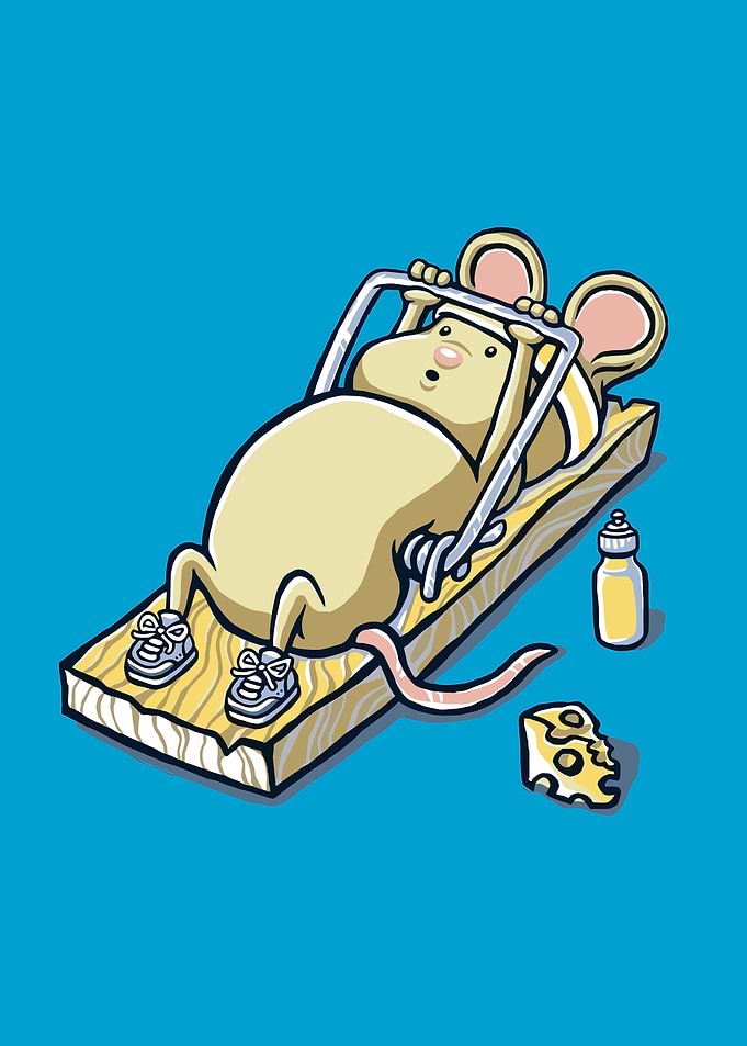 Mouse working out with weights