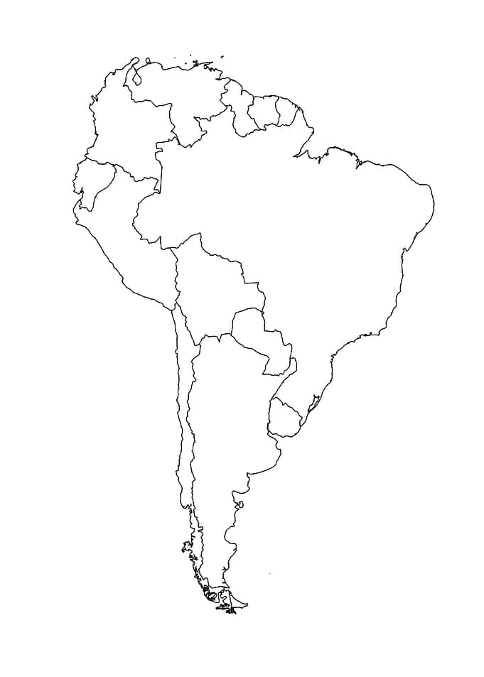 Outline Map of South America